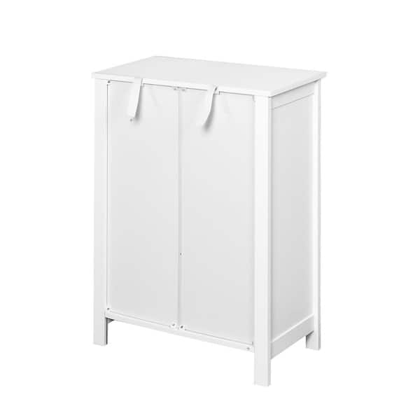 FUNKOL 23.63 in. W x 11.81 in. D x 31.5 in. H Bathroom Storage Wall Cabinets in Moonlit White with Drawers and Shelves