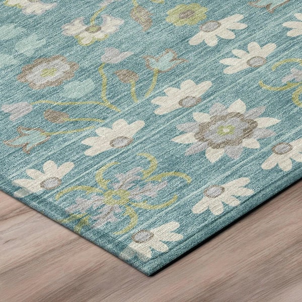 Chantille Machine Washable Indoor/Outdoor Abstract ACN3048 Teal 10 ft. x 14 ft. Area Rug