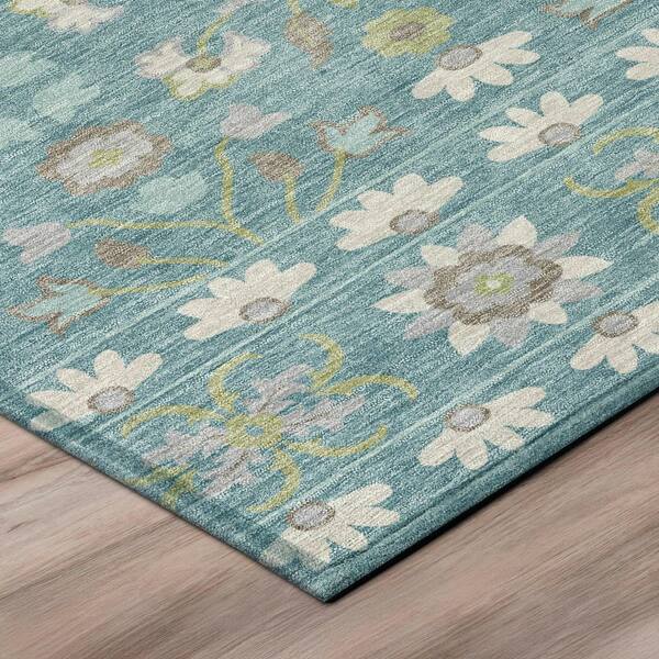 Chantille Machine Washable Indoor/Outdoor Abstract ACN3048 Teal 8 ft. x 10 ft. Area Rug