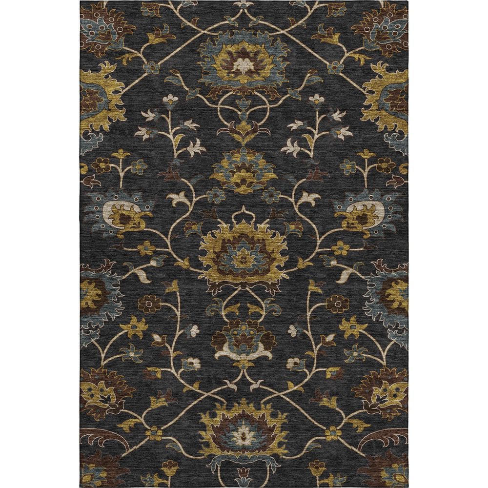 Mayfield Premium Machine Washable Abstract AMF2290 Black 5 ft. x 7 ft. 6 in. Area Rug price history on PriceWatchPro