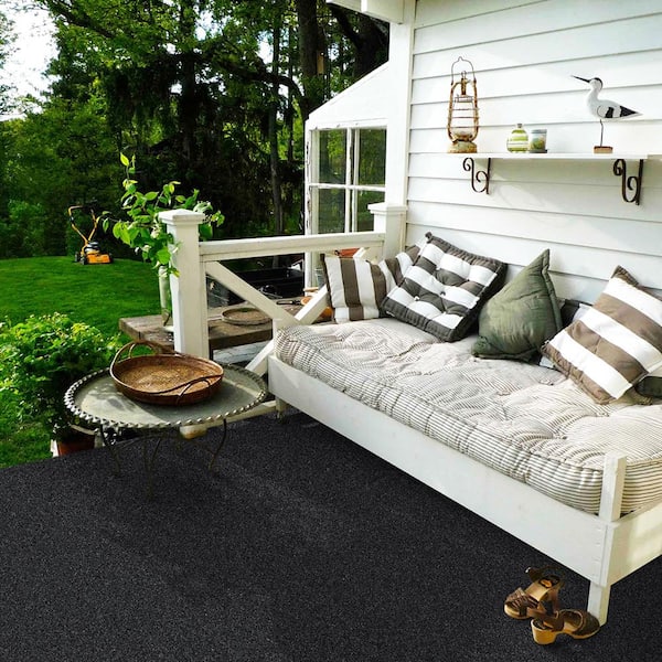 Dayside Ebony 6 ft. SD Polyester Texture Indoor/Outdoor Needlepunch Carpet