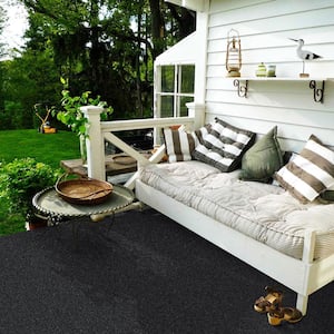 Dayside - Color Ebony 6 ft. Indoor/Outdoor Texture Black Carpet