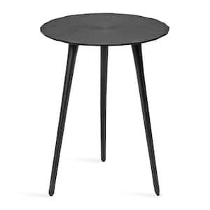 Sancia 15.50 in. Black Round Metal Modern End Table