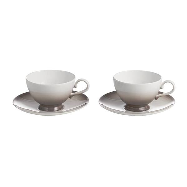 Auratic Aladdin Grey Cup and Saucer (Set of 2)