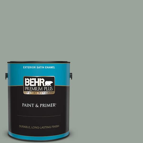 BEHR PREMIUM PLUS 1 gal. #N410-4 Natures Gift Satin Enamel Exterior Paint & Primer