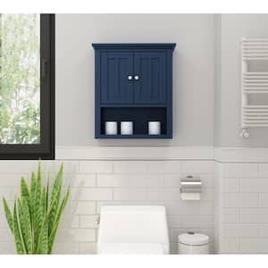 Fremont 23 in. W x 7 in. D x 26 in. H Bathroom Storage Wall Cabinet in Navy Blue