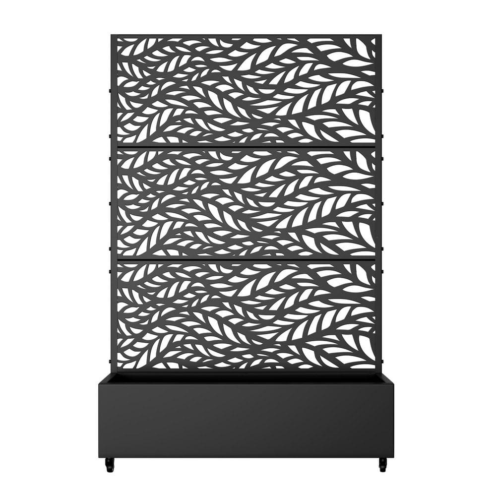 (Set of 2) 6 ft. H x 4 ft. W Metal Planter Box Privacy Screen Garden Bed with Trellis and Wheels Black price history on PriceWatchPro