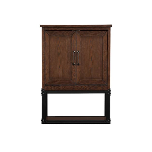 Home Decorators Collection Alster 25 in. W x 8 in. D x 30 in. H Bathroom Storage Wall Cabinet in Brown Oak