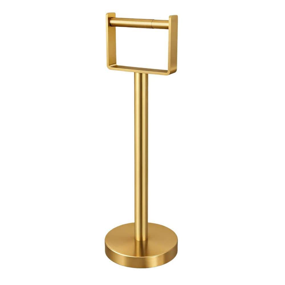 Stainless Steel Freestanding Toilet Paper Holder Stand, Extra-Weighted Base No Tipping for Bathroom in Gold price history on PriceWatchPro