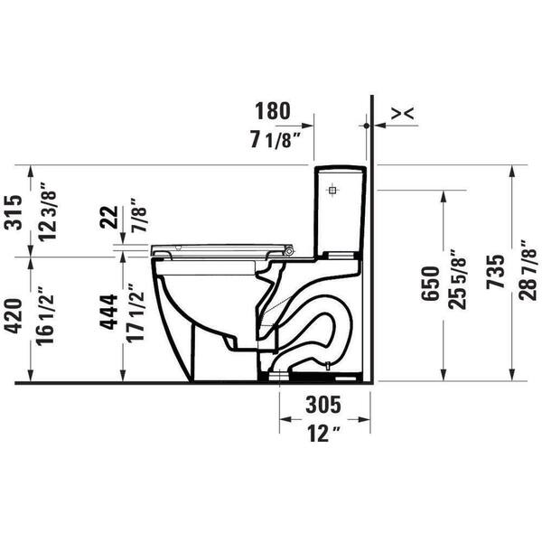 Duravit ME by Starck One-Piece 1.28 GPF Single Flush Elongated