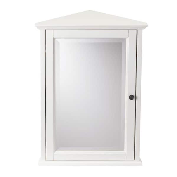 Home Decorators Collection Hamilton 20 in. W x 27 in. H Surface-Mount Corner Wall Medicine Cabinet in Ivory