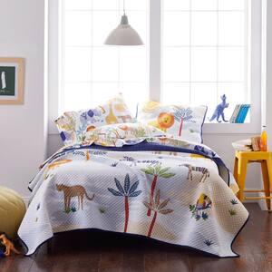 Jungle Animals Multicolored 200-Thread Count Organic Cotton Percale Standard Pillowcase (Set of 2)