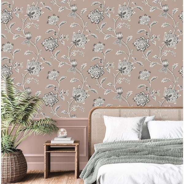 Juliette Pink Jacobean Non-Pasted Wallpaper, 57.5 sq. ft.