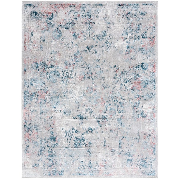 Meadow 8 ft. x 10 ft. Light Gray/Blue Distressed Marble Area Rug