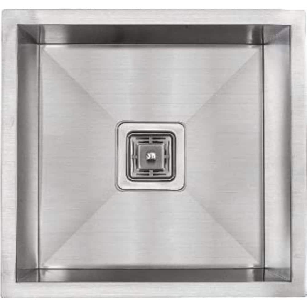 18-inch Square Single Bowl Stainless Steel Undermount Bar Sink
