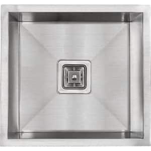 Stainless 16-Gauge 304 Stainless Steel 18 in. Single Bowl Undermount Bar Sink with Grid and Drain