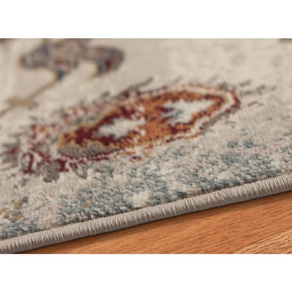 Allure 8 x 10 Beige Oriental Pattern Area Rug for High Traffic Living Room Dining Room Bedroom