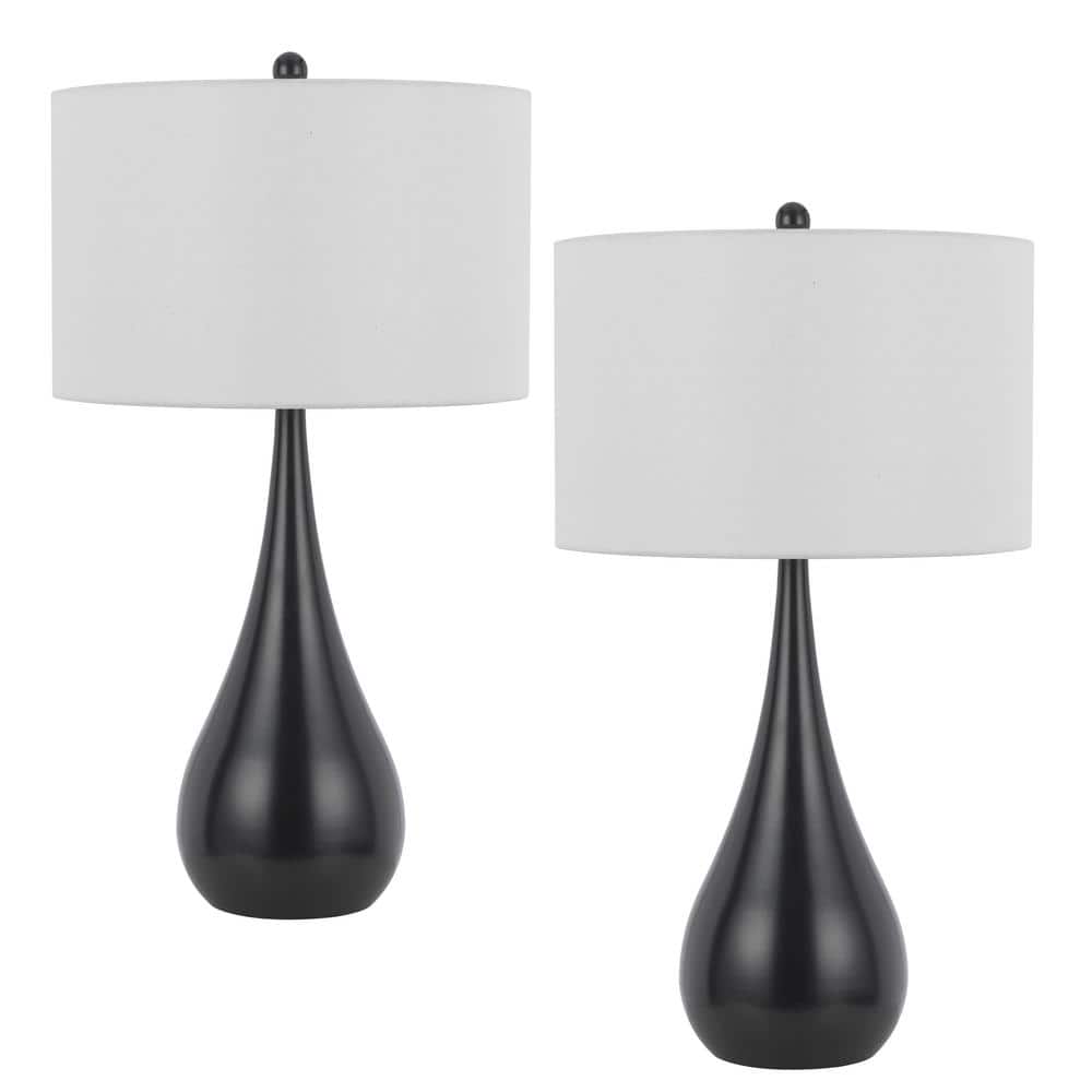 Diego 28.75 in. Dark Bronze Dimmable Bedside Table Lamp and Table Lamp Set 
