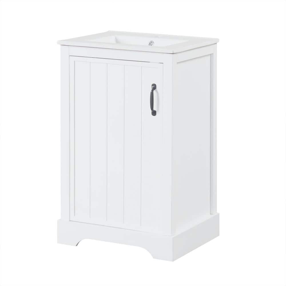 "20"" Bathroom Vanity with Ceramic Top, Bathroom Cabinet with Soft Closing Door, Storage Rack and Adjustable Shelve" price history on PriceWatchPro