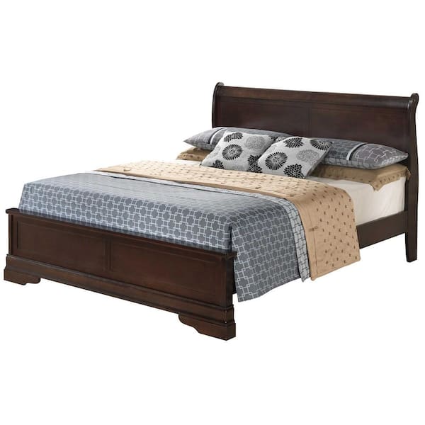 AndMakers Louis Philippe Cappuccino Queen Panel Bed