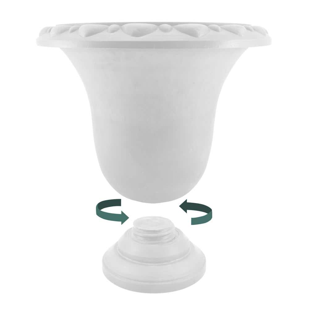 Large Black Recycled Plastic and Stone Urn Planter