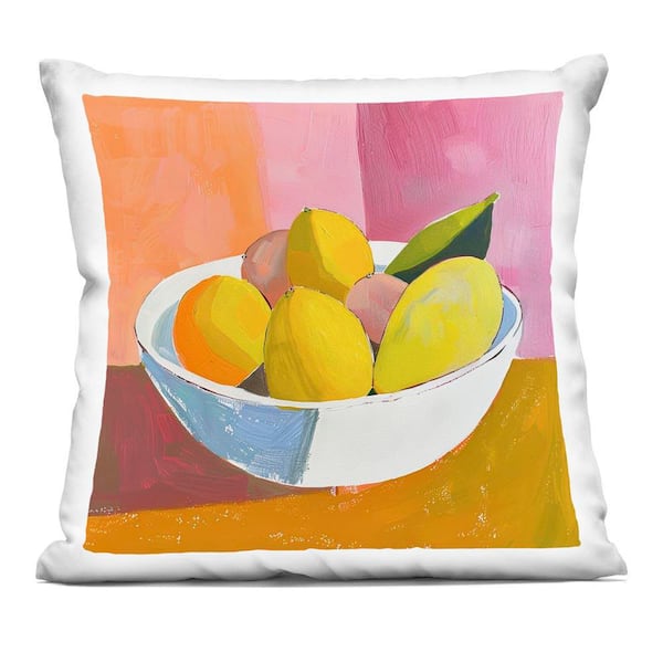 Stupell Industries Bold Kitchen Citrus Fruits Orange Abstract Polyester 18 in. x 18 in. Throw Pillow