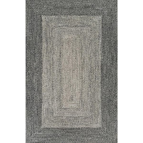 nuLOOM Jayda Braided Gradience Charcoal Doormat 2 ft. x 3 ft.  Indoor/Outdoor Patio Area Rug