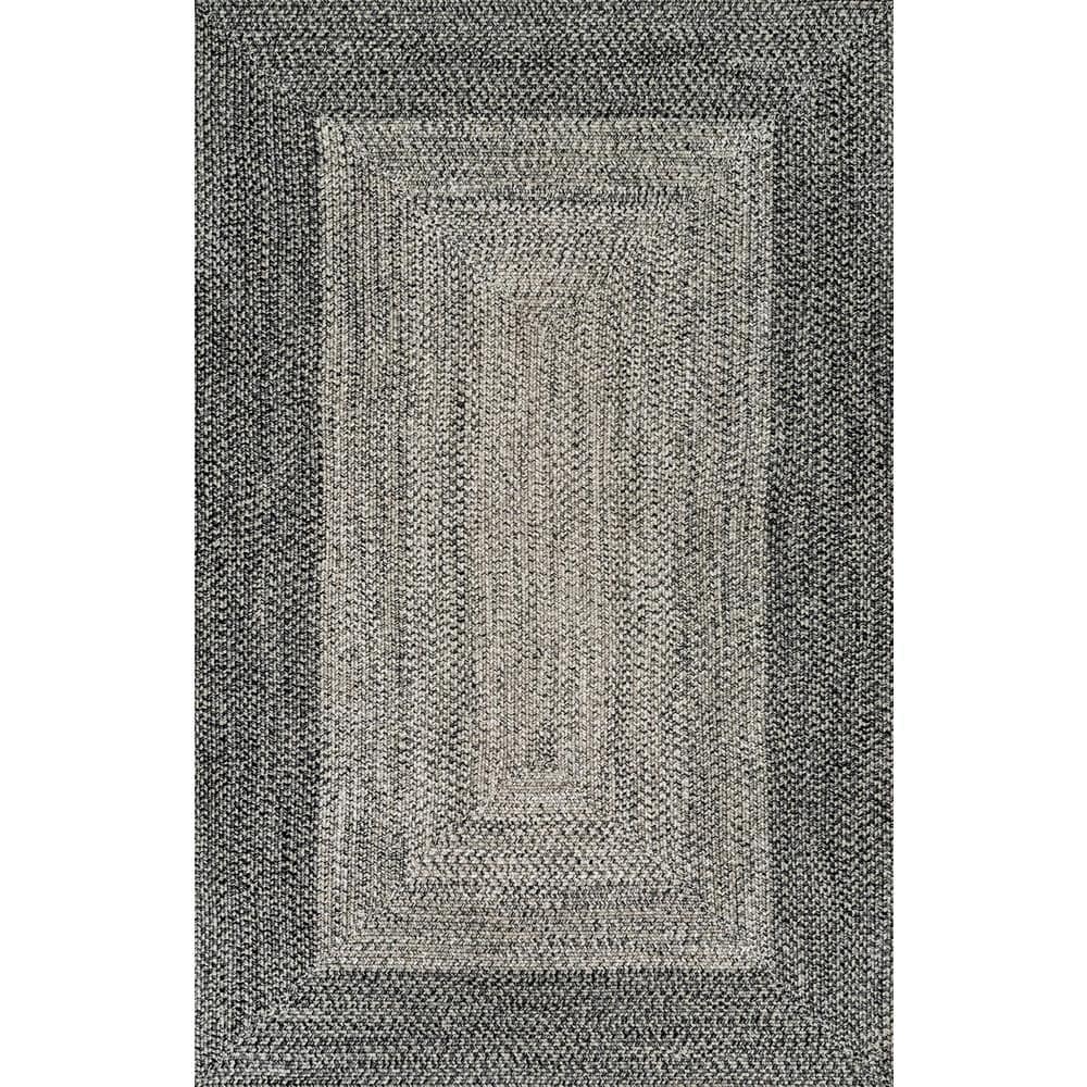 nuLOOM Jayda Braided Gradience Charcoal 4 ft. x 6 ft. Indoor/Outdoor Patio Area Rug HJFV13B406