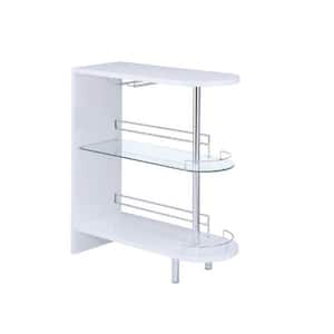 3-tier Bar Table Glossy White and Clear