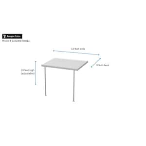 12 ft. x 8 ft. White Aluminum Frame Patio Cover, 2 Posts 20 lbs. Snow Load