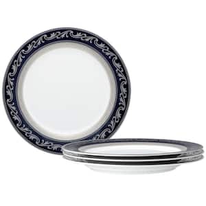 Crestwood Cobalt Platinum 9 in. (White) Porcelain Accent Plates, (Set of 4)