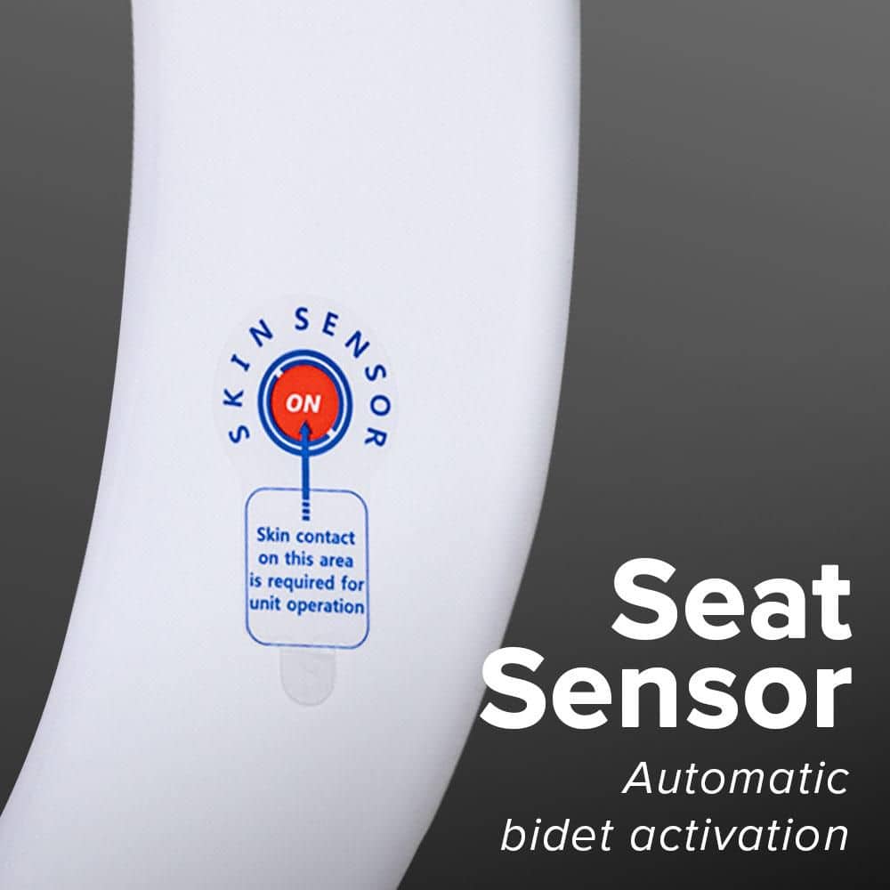 White Electric Bidet Toilet Seat with Heated Seating and Control Panel