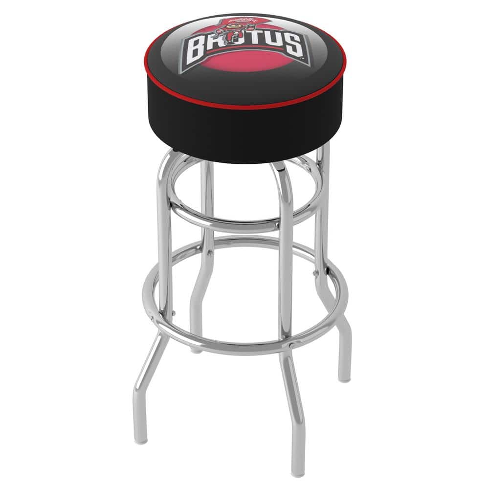 The Ohio State University Rushing Brutus 31 in. Red Backless Metal Bar Stoo