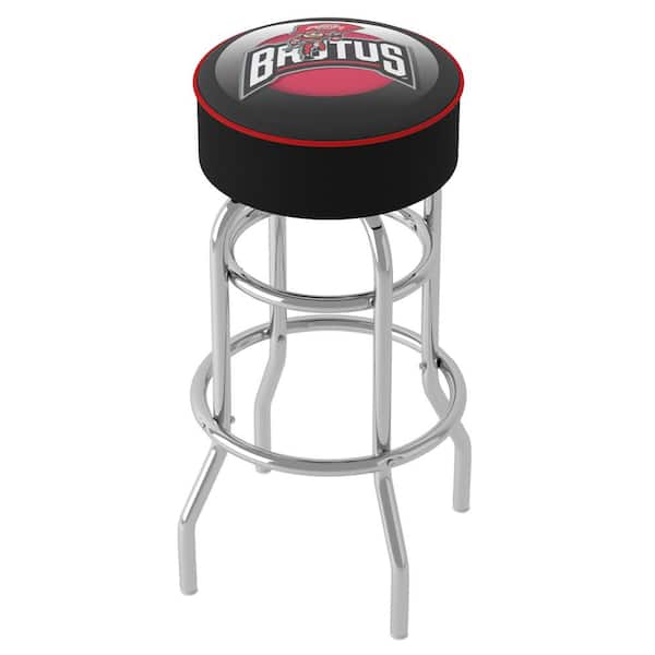 Unbranded The Ohio State University Rushing Brutus 31 in. Red Backless Metal Bar Stool with Vinyl Seat