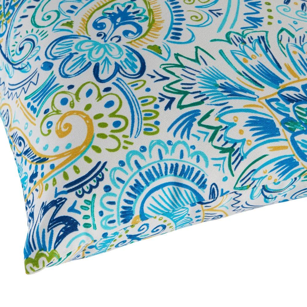 Baltic Blue and Green Polyester Outdoor Lumbar Pillow Set