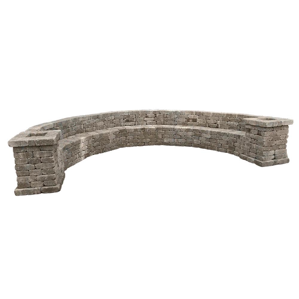 Pavestone Rumblestone 1745 In W X 315 In H X 10575 In L Large Curved Concrete Bench Kit In Greystone Rsk53734 The Home Depot