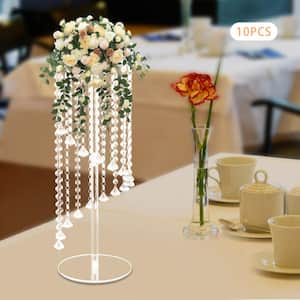 10-pieces Clear Acrylic Vase Wedding Centerpieces Round Flower Stands Table Decoration 23.6 in. H