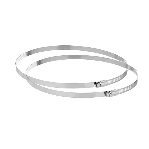 Hydro Crunch 8 in. Adjustable Metal Worm Duct Clamps (2-Pack)