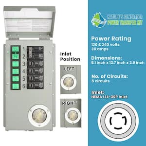 Powerhouse 6-Circuit 240-Volt/30 Amp Manual Power Transfer Switch Kit