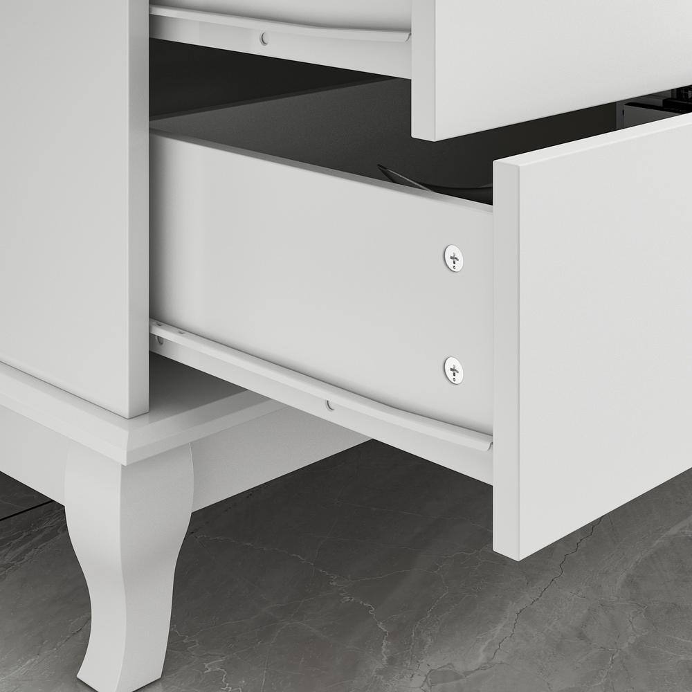 White 10-Drawer 55.1 in. W Wood Paint Finish Dresser Chest of Drawers Cabinet - thumbnail 6