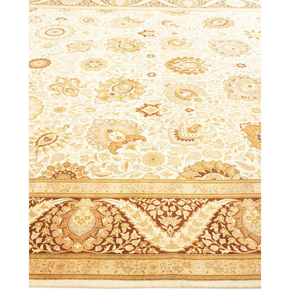 Elegant Ivory Hand-Knotted Wool Oriental Area Rug, 9'3" x 16'0"