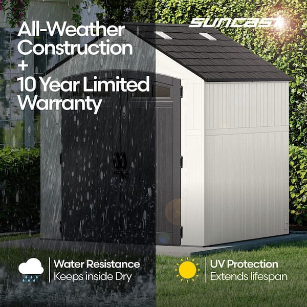 Suncast Ridgeland 7 ft. W x 7 ft. D Plastic Resin Storage Shed