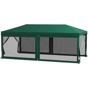 10 ft. x 20 ft. Party Tent, Outdoor Wedding Canopy & Gazebo with 6 Removable Sidewalls, Shade Shelter, Green