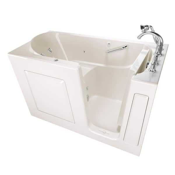 American Standard Exclusive Series 60 in. x 30 in. Right Hand Walk-In Whirlpool Bathtub with Quick Drain in Linen