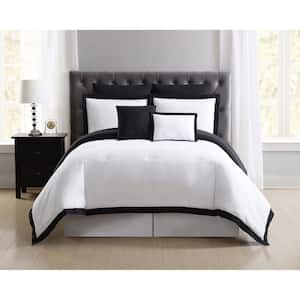 Everyday 7-Piece White and Black King Comforter Set