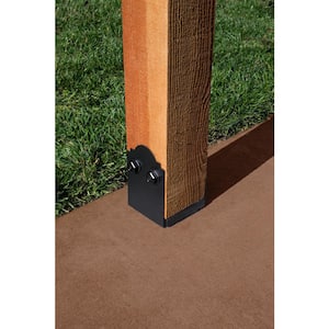 Outdoor Accents Mission Collection ZMAX, Black Powder-Coated Post Base for 6x6 Nominal Lumber