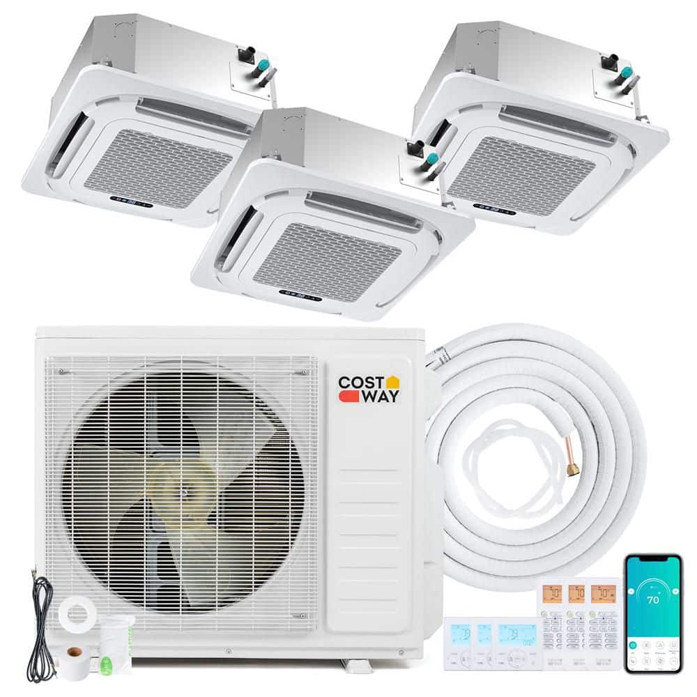 X-Pro 35000 BTU 3 Zone 12K + 12K + 18K 2750 sq. ft. 3.5 ton Ceiling Cassette Mini Split AC, 22.5 SEER2, WiFi Enabled price history on PriceWatchPro