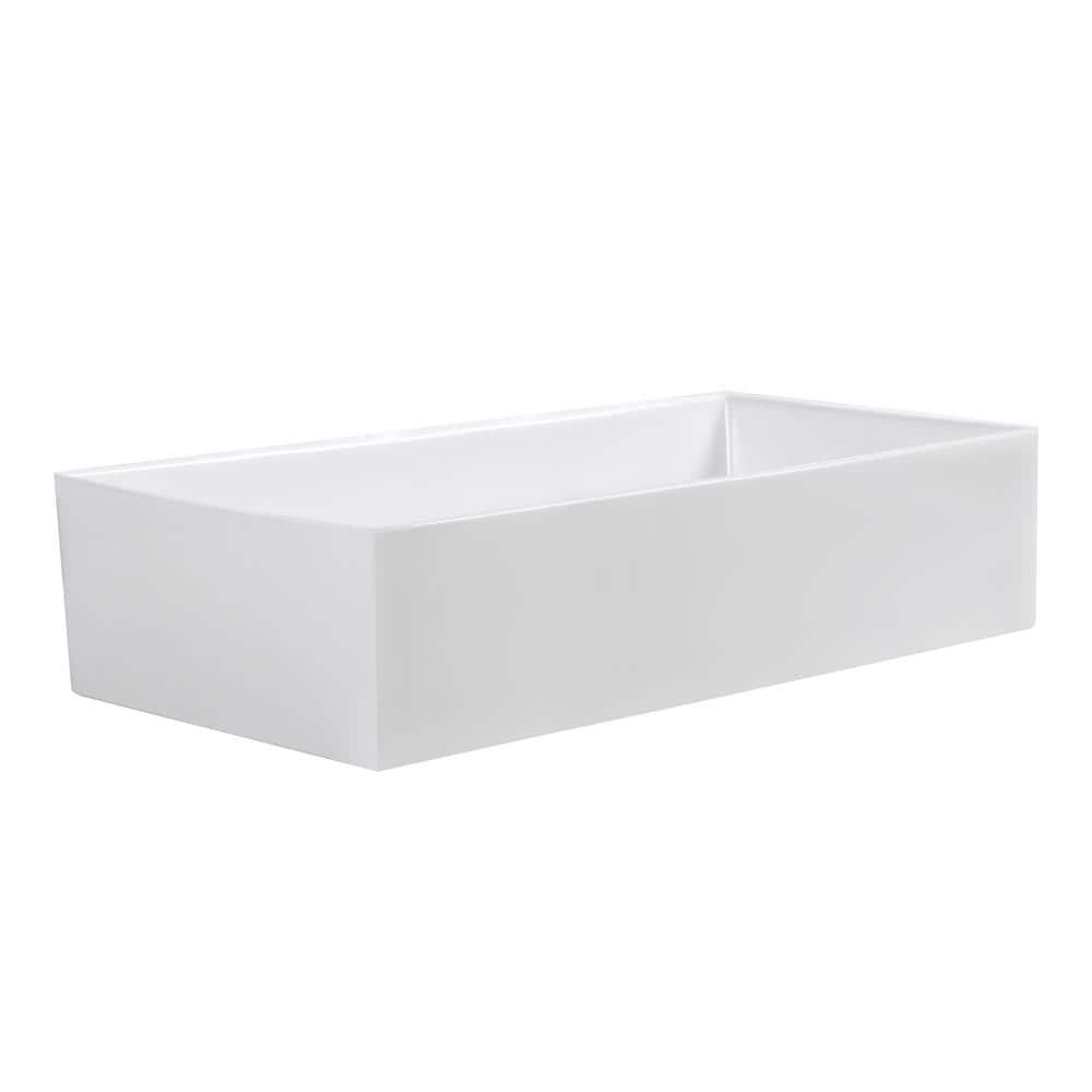 Kosula 36'' White Ceramic Farmhouse Apron Kitchen Sink