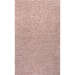 Haze Solid Low-Pile Pink 5 ft. x 8 ft. Area Rug