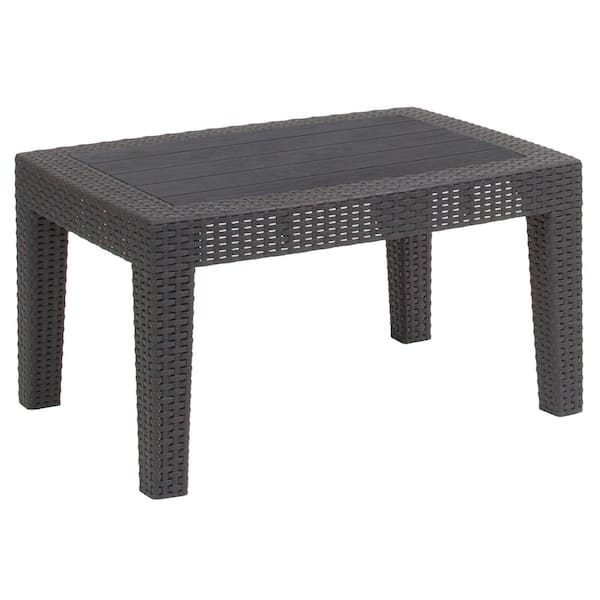 Carnegy Avenue Dark Gray Rectangle Wicker Outdoor Dining Table